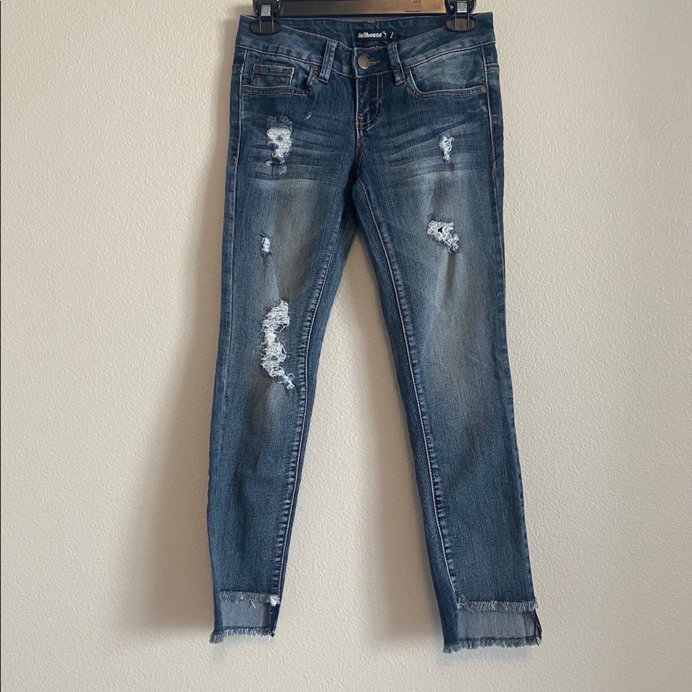 Dollhouse skinny distressed denim jeans
